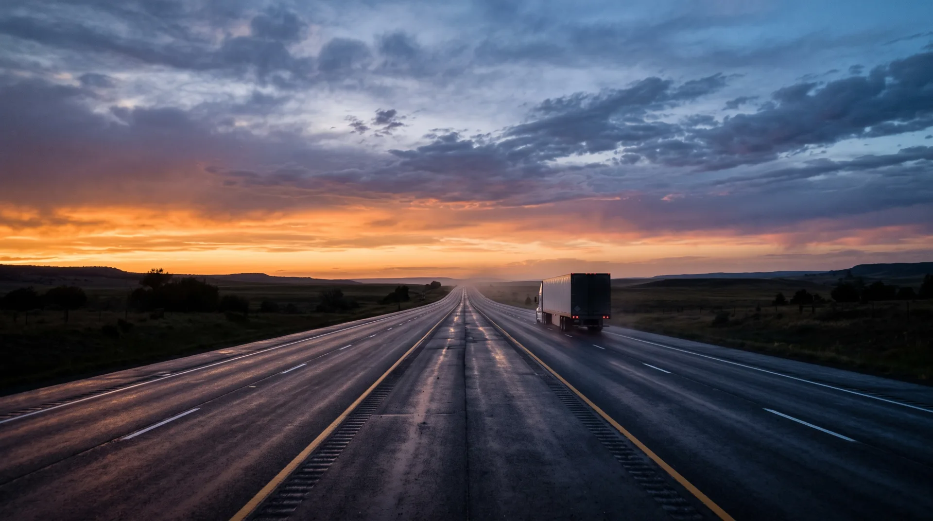 Rodovia se estendendo até o horizonte